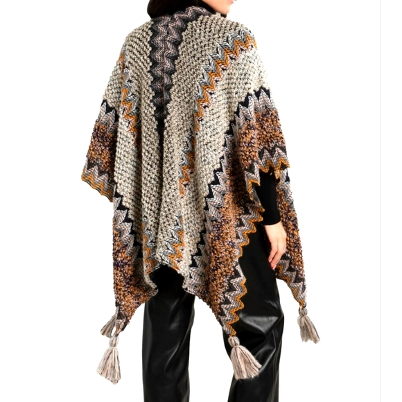 Michael Stars tassel knit wrap shawl cape poncho - Picture 1 of 5